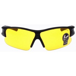 Goggle Crazy High Explosion-Proof Profile Sport Cycling Triathlon Sunglasses - Black Frame Yellow Lenses Night Vision - 7I453...