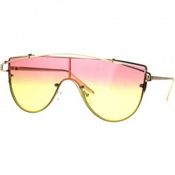 Shield Oceanic Tie Dye Gradient Shield Robotic Futurism Sunglasses - Silver Pink Yellow - C018643ZIA2 $11.79