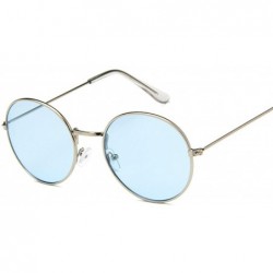 Round Vintage Round Sunglasses Women Ocean Color Lens Mirror Sun Glasses Design Metal Frame Circle Oculos UV400 - CP197Y7E9DT...