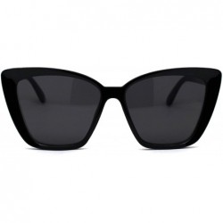 Oversized Womens Oversize Cat Eye Retro 90s Designer Sunglasses - All Black - C1196WXRTUM $8.98
