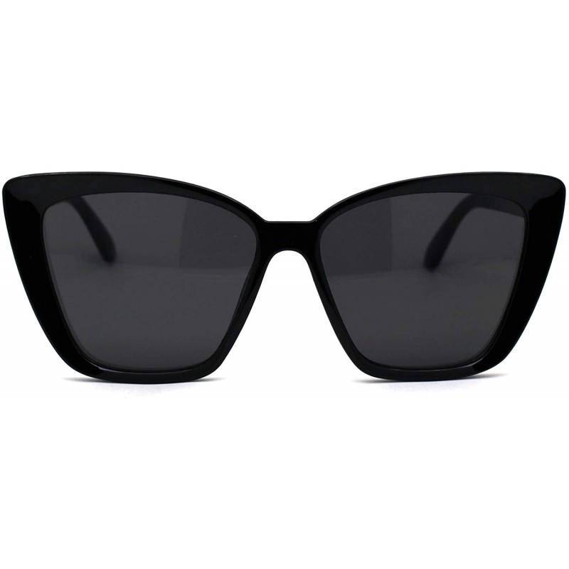 Oversized Womens Oversize Cat Eye Retro 90s Designer Sunglasses - All Black - C1196WXRTUM $8.98