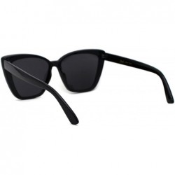 Oversized Womens Oversize Cat Eye Retro 90s Designer Sunglasses - All Black - C1196WXRTUM $8.98