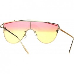 Shield Oceanic Tie Dye Gradient Shield Robotic Futurism Sunglasses - Silver Pink Yellow - C018643ZIA2 $11.79