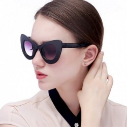 Cat Eye Big Frame Cat Eye Sunglasses for Women Oval Acetate Frame Sun Glasses - C3 White Frame - CJ19802I56U $9.53