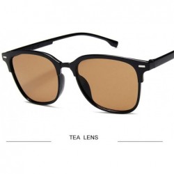 Rectangular Vintage Square Sunglasses Women Man Silver Sun Glasses - Tea - CB194ODWIKL $26.37