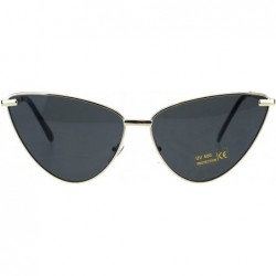 Oversized Womens Oversized Cateye Sunglasses Metal Frame Spring Hinge UV 400 - Gold (Black) - CW18NXHYD2E $10.74