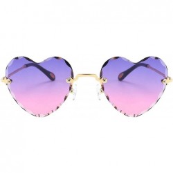 Oval Women Heart Shaped RimlSunglasses Thin Metal Frame UV Protection Sun Glasses Vacation Festival Fishing - C0197Y7DTEG $14.96