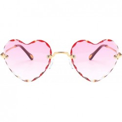 Oval Women Heart Shaped RimlSunglasses Thin Metal Frame UV Protection Sun Glasses Vacation Festival Fishing - C0197Y7DTEG $14.96