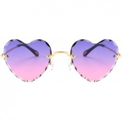 Oval Women Heart Shaped RimlSunglasses Thin Metal Frame UV Protection Sun Glasses Vacation Festival Fishing - C0197Y7DTEG $14.96