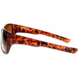 Oversized Mens Oversized Rectangular Polarized Sporty Plastic Biker Sunglasses - Tortoise - C811NJ297TD $9.34