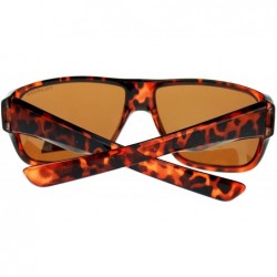 Oversized Mens Oversized Rectangular Polarized Sporty Plastic Biker Sunglasses - Tortoise - C811NJ297TD $9.34