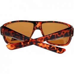 Oversized Mens Oversized Rectangular Polarized Sporty Plastic Biker Sunglasses - Tortoise - C811NJ297TD $9.34