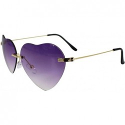 Round Vintage Heart Shape Sunglasses UV400 Color Coated Metal Frame Eyewear - d Purple - CY19CCARGRK $10.63