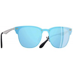Aviator Classic Women Sunglasses Retro Vintage Square Metal Frame C1Gray - C4blue - C418Y2ORKK3 $12.90