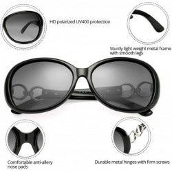 Oversized Classic Oversized Polarized Sunglasses for Women Luxury Goggles Eyewear Shade UV400 - Black - CB18SCN3CEK $10.14