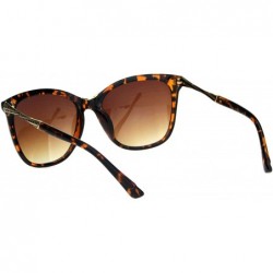 Cat Eye Womens Large Cat Eye Designer Plastic Fashion Luxury Sunglasses - Tortoise Brown - CP18K7Q3U5N $12.17