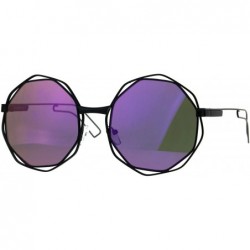 Round Hippie Groovy Octagonal Pimp Color Mirror Lens Sunglasses - Black Purple - CV189INKET7 $10.90