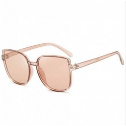 Square Square Sunglasses Female UV Protection Sunglasses Men Dazzling Color Film Toad Glasses (Transparent Tea) - CJ190OKSS2K...