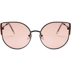 Oval Unisex Sunglasses Retro Black Red Grey Drive Holiday Oval Non-Polarized UV400 - Black Pink - C618RLWN6MK $18.79