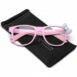 Wayfarer Non-Prescription Clear Lens Hello Kitty Bow Tie Women Girls Fashion Glasses - Rubberized Pink - White Bow Tie - C311...