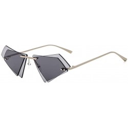 Rimless Rimless Sunglasses Triangle Glasses - C1 Sliver Gray - C8198O57TZX $15.96