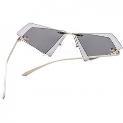 Rimless Rimless Sunglasses Triangle Glasses - C1 Sliver Gray - C8198O57TZX $15.96