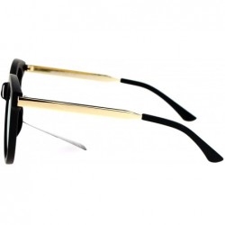 Wayfarer Flat Color Mirror Lens Metal Arm Rectangular Thick Horn Rim Sunglasses - Yellow Revo - CX12K07R6YH $10.94
