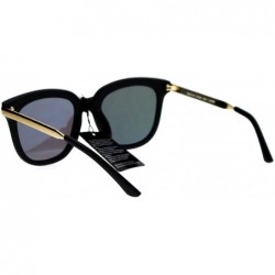 Wayfarer Flat Color Mirror Lens Metal Arm Rectangular Thick Horn Rim Sunglasses - Yellow Revo - CX12K07R6YH $10.94