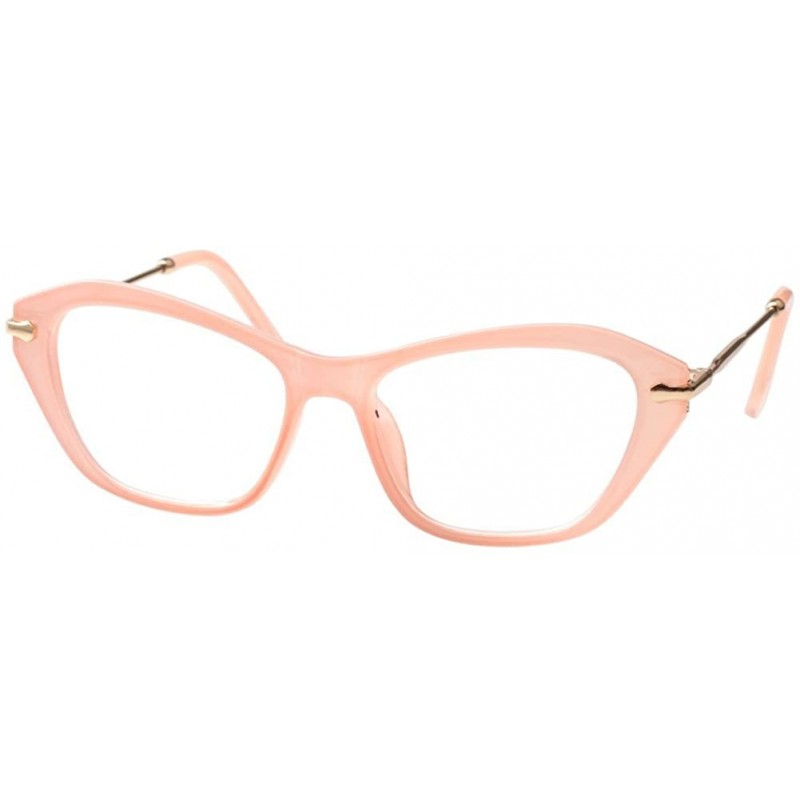 Cat Eye Womens Quality Fashion Alloy Arms Cateye Customized Reading Glasses - Light Pink - CD12MI6F7W1 $11.19