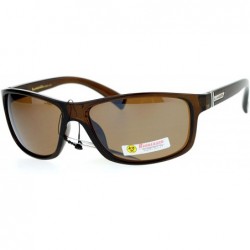 Sport Sunglasses Mens Fashion Oval Rectangular Sporty Shades UV 400 - Brown - CU186L7DRUO $21.48
