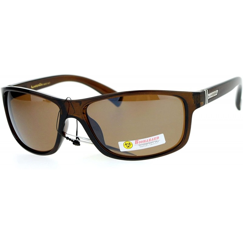 Sport Sunglasses Mens Fashion Oval Rectangular Sporty Shades UV 400 - Brown - CU186L7DRUO $9.48