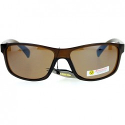 Sport Sunglasses Mens Fashion Oval Rectangular Sporty Shades UV 400 - Brown - CU186L7DRUO $9.48