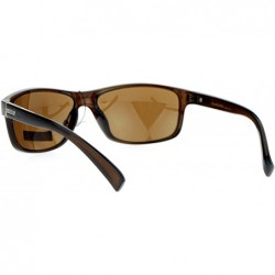 Sport Sunglasses Mens Fashion Oval Rectangular Sporty Shades UV 400 - Brown - CU186L7DRUO $9.48