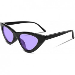 Oversized Vintage Cat Eye Sunglasses Women Clout Goggles Triangle Frame B2248 - 2 Blcak-purple - C918SQ668HW $18.10