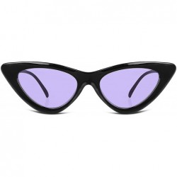 Oversized Vintage Cat Eye Sunglasses Women Clout Goggles Triangle Frame B2248 - 2 Blcak-purple - C918SQ668HW $9.17