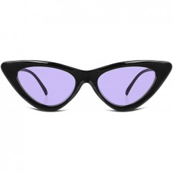 Oversized Vintage Cat Eye Sunglasses Women Clout Goggles Triangle Frame B2248 - 2 Blcak-purple - C918SQ668HW $9.17