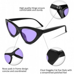 Oversized Vintage Cat Eye Sunglasses Women Clout Goggles Triangle Frame B2248 - 2 Blcak-purple - C918SQ668HW $9.17