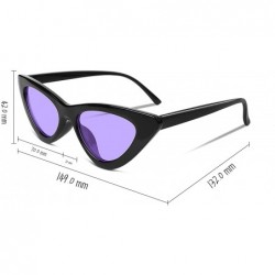 Oversized Vintage Cat Eye Sunglasses Women Clout Goggles Triangle Frame B2248 - 2 Blcak-purple - C918SQ668HW $9.17