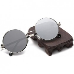 Round Vintage Reflective Sunglasses Mirrored - CY1897M6ACI $9.10