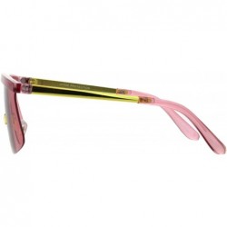 Shield 80s Cyber Punk Flat Top Shield Robotic Panel Sunglasses - Pink - CY18HR5WMNO $9.14