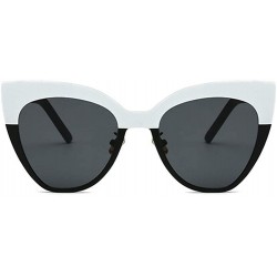 Cat Eye Cat Eye Women Sunglasses 2020 Brand Designer Black White Metal Frame Eyeglasses Men Gradient Shade Oculos UV400 - C21...