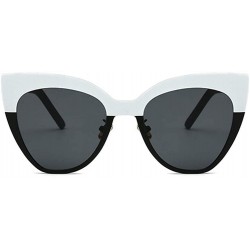 Cat Eye Cat Eye Women Sunglasses 2020 Brand Designer Black White Metal Frame Eyeglasses Men Gradient Shade Oculos UV400 - C21...