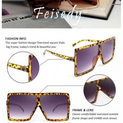 Oversized Women Square Oversized Sunglasses One Piece Fashion Female Big Large Frame UV400 B2539 - C6198UWDXDO $9.23