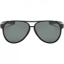 Aviator Classic Unisex Polarized Ultra Lightweight Flexible Aviator Sunglasses (Gloss Black - Polarized Olive - 56) - CK188WE...