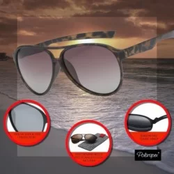 Aviator Classic Unisex Polarized Ultra Lightweight Flexible Aviator Sunglasses (Gloss Black - Polarized Olive - 56) - CK188WE...