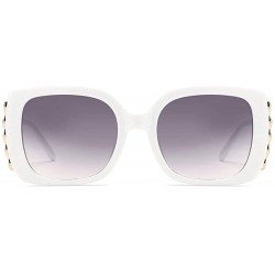 Sport Sunglasses Female Sunglasses Retro Glasses Men and women Sunglasses - White - CB18LLC4MSU $11.15