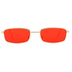 Square Women Small Rectangle Full Frame Jelly Sunglasses Integrated Candy Color Glasses - Red - C6196R6XTTD $7.16