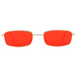 Square Women Small Rectangle Full Frame Jelly Sunglasses Integrated Candy Color Glasses - Red - C6196R6XTTD $7.16