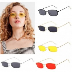 Square Women Small Rectangle Full Frame Jelly Sunglasses Integrated Candy Color Glasses - Red - C6196R6XTTD $7.16