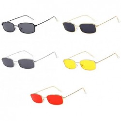 Square Women Small Rectangle Full Frame Jelly Sunglasses Integrated Candy Color Glasses - Red - C6196R6XTTD $7.16